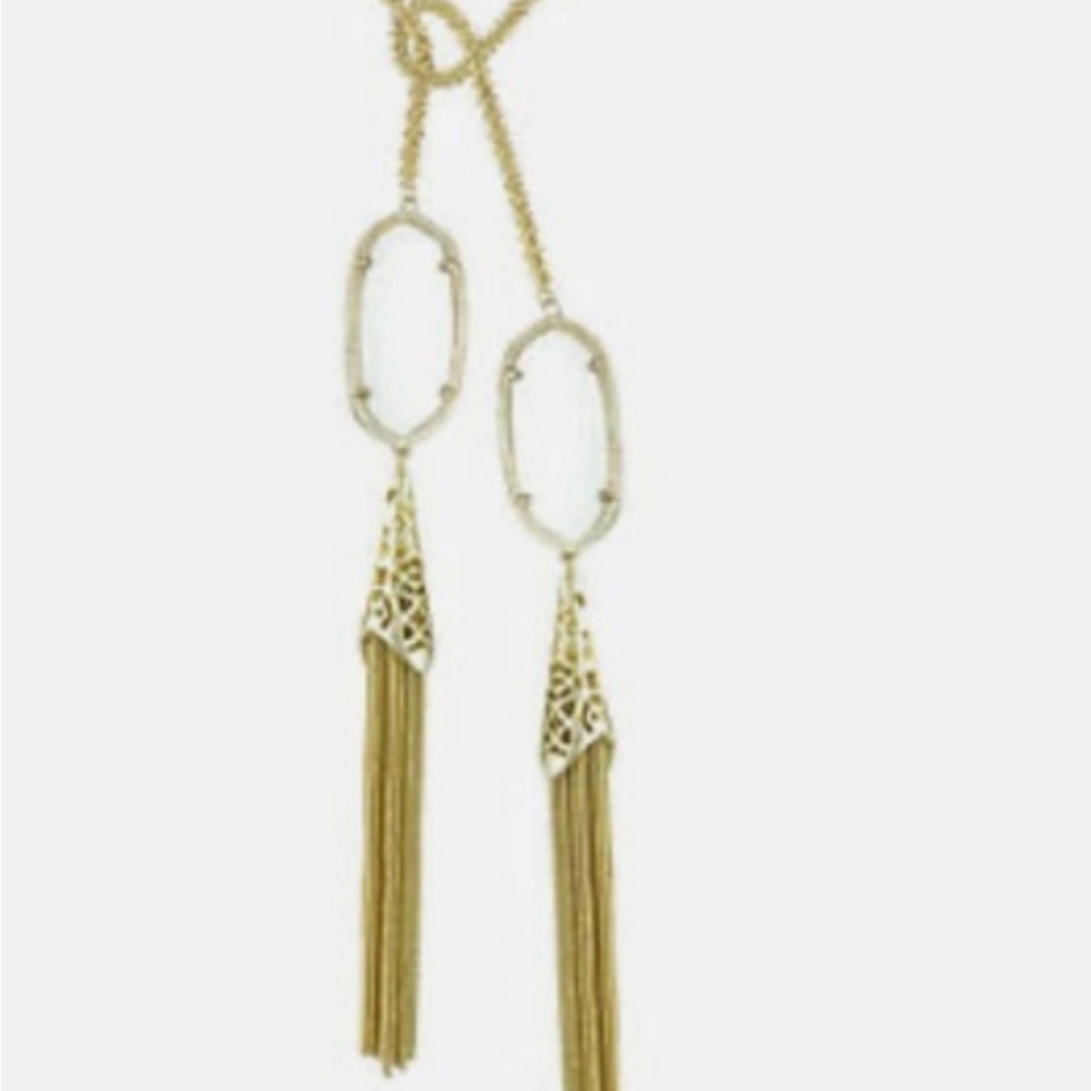 NWOT Kendra Scott  Megan Lariat Gold Tassel Necklace